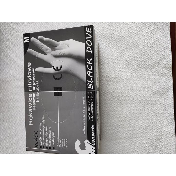 Rękawiczki nitryl czarne M DOVE-103127