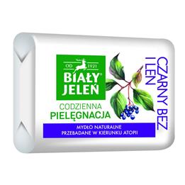 BIAŁY JELEŃ mydło kostka naturalne czarny bez i len 100g-100006