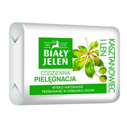 BIAŁY JELEŃ mydło kostka naturalne kasztanowiec i len 100g-100008