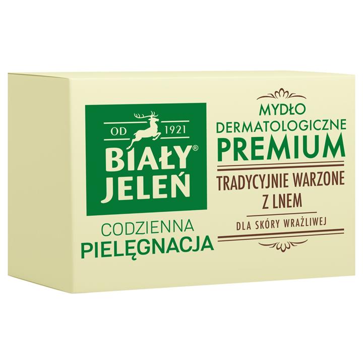BIAŁY JELEŃ mydło kostka premium z lnem 100g-100012