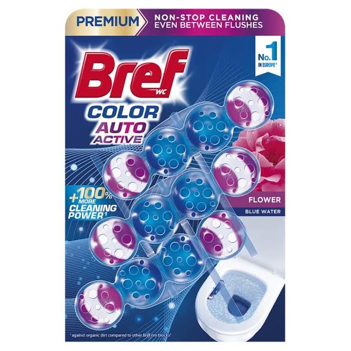 Kostka WC BREF BLUE AKTIV koszyk 3x50g FLOWERS BARWIACE!!!-104488