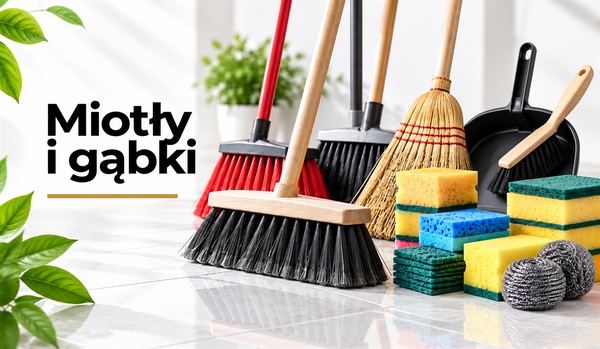 Miotły i gąbki